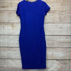 ALL‎ FOR YOU Royal Blue Slim Fit Sandwich Dress Women's Size Large Made in USA